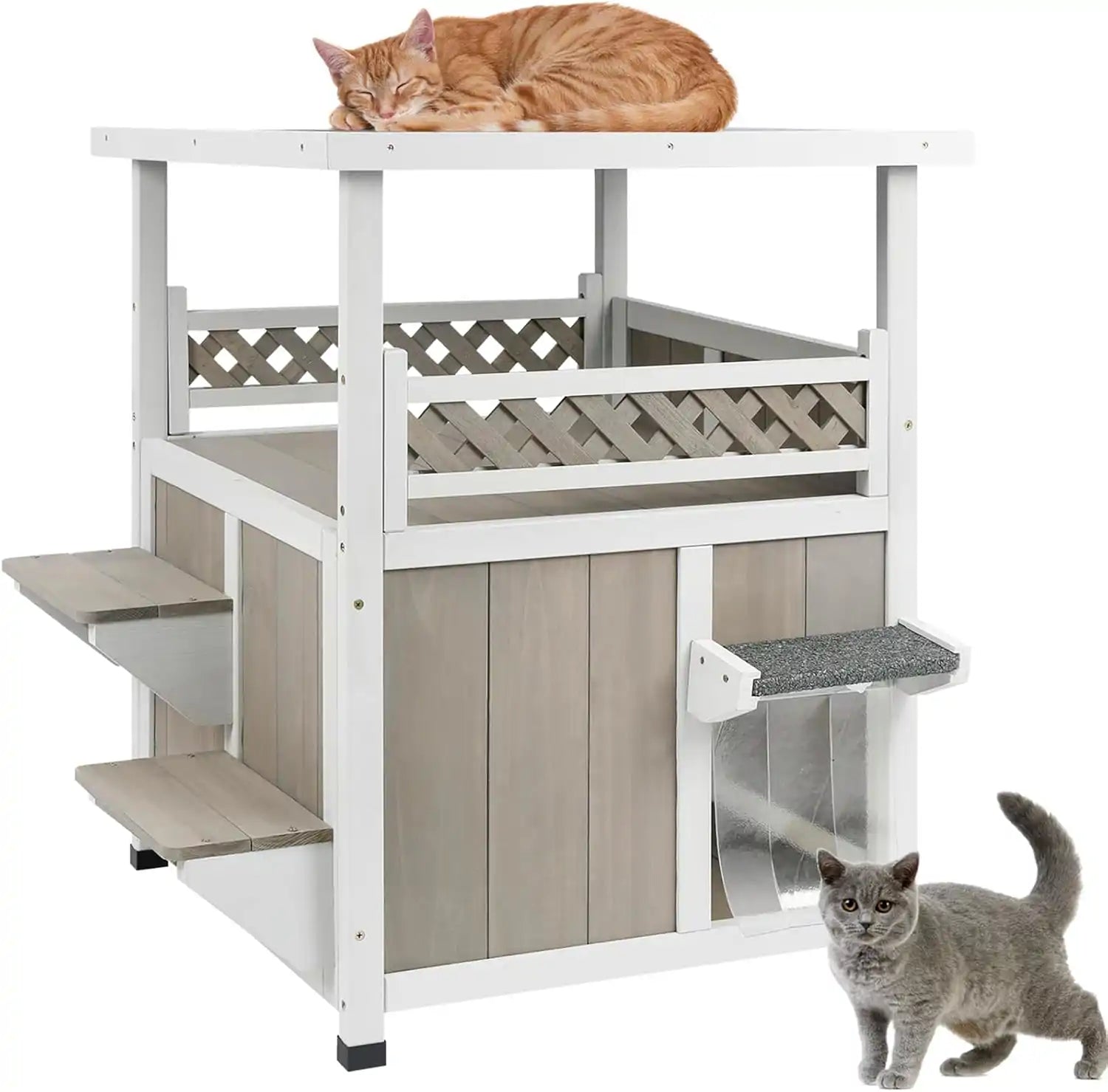 Balcony provides extra space for cats to rest and observe
