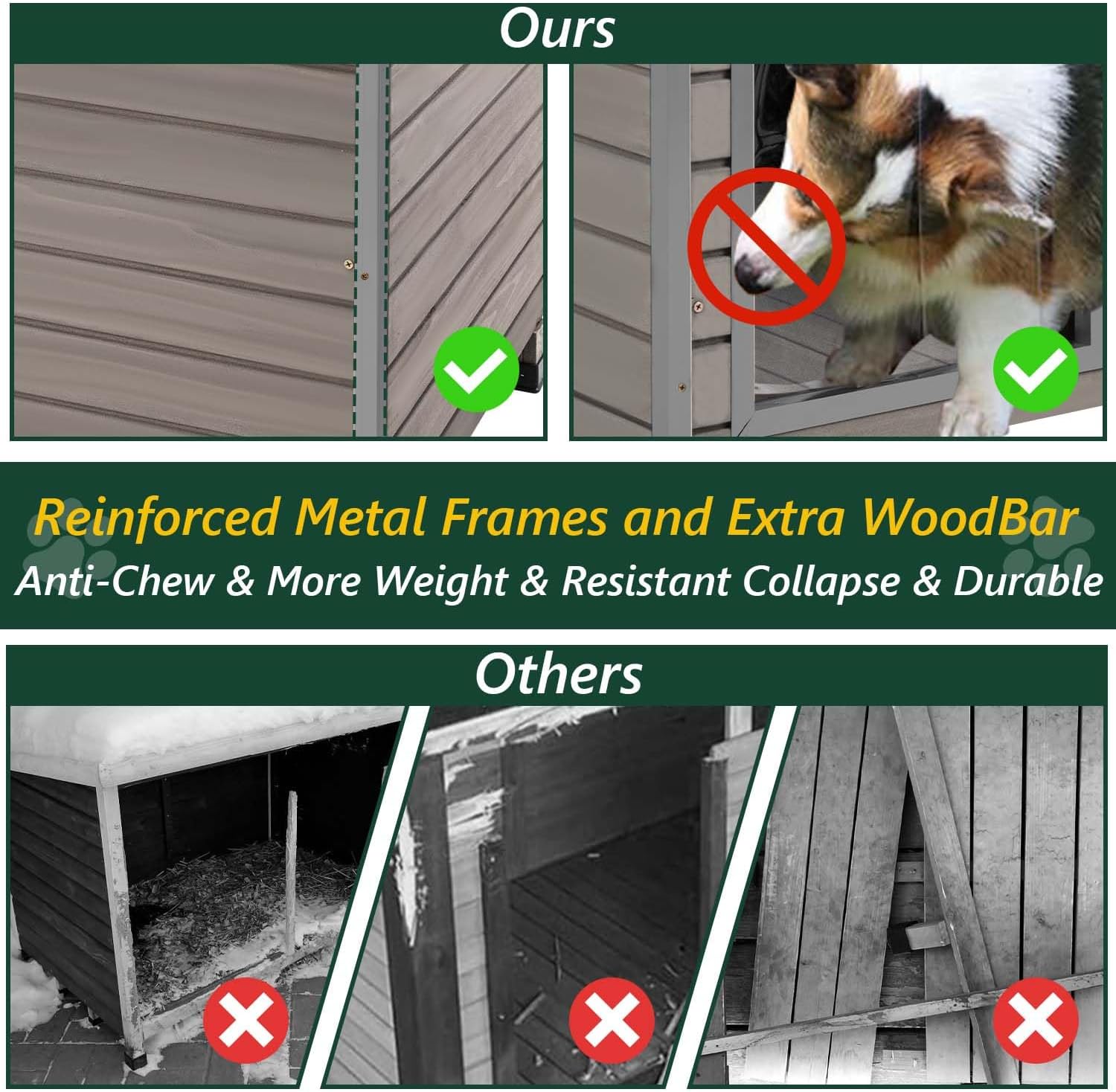 Weatherproof outdoor dog shelter designed for large breed dogs