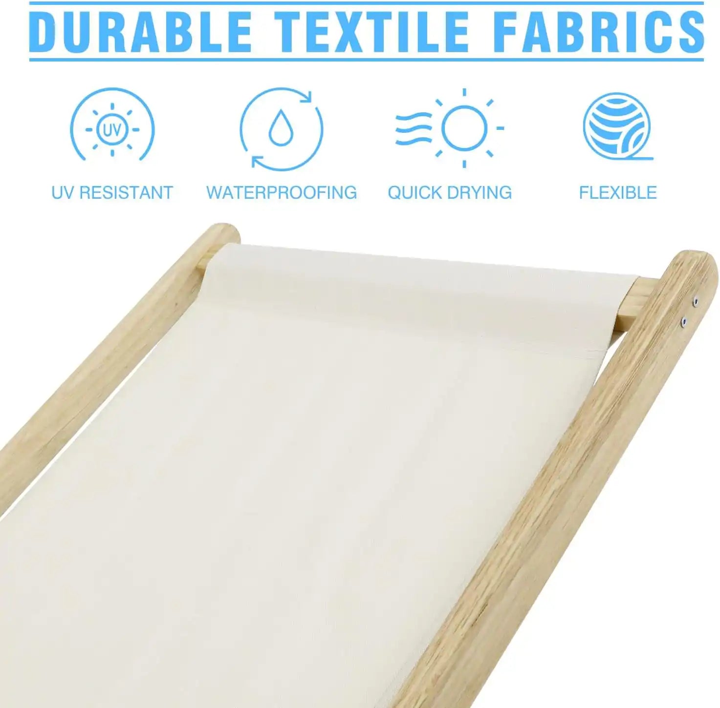 Side view of two PETSCOSSET sling chairs on a lawn