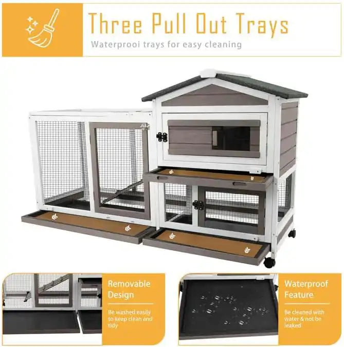 Spacious indoor hutch suitable for rabbits or guinea pigs
