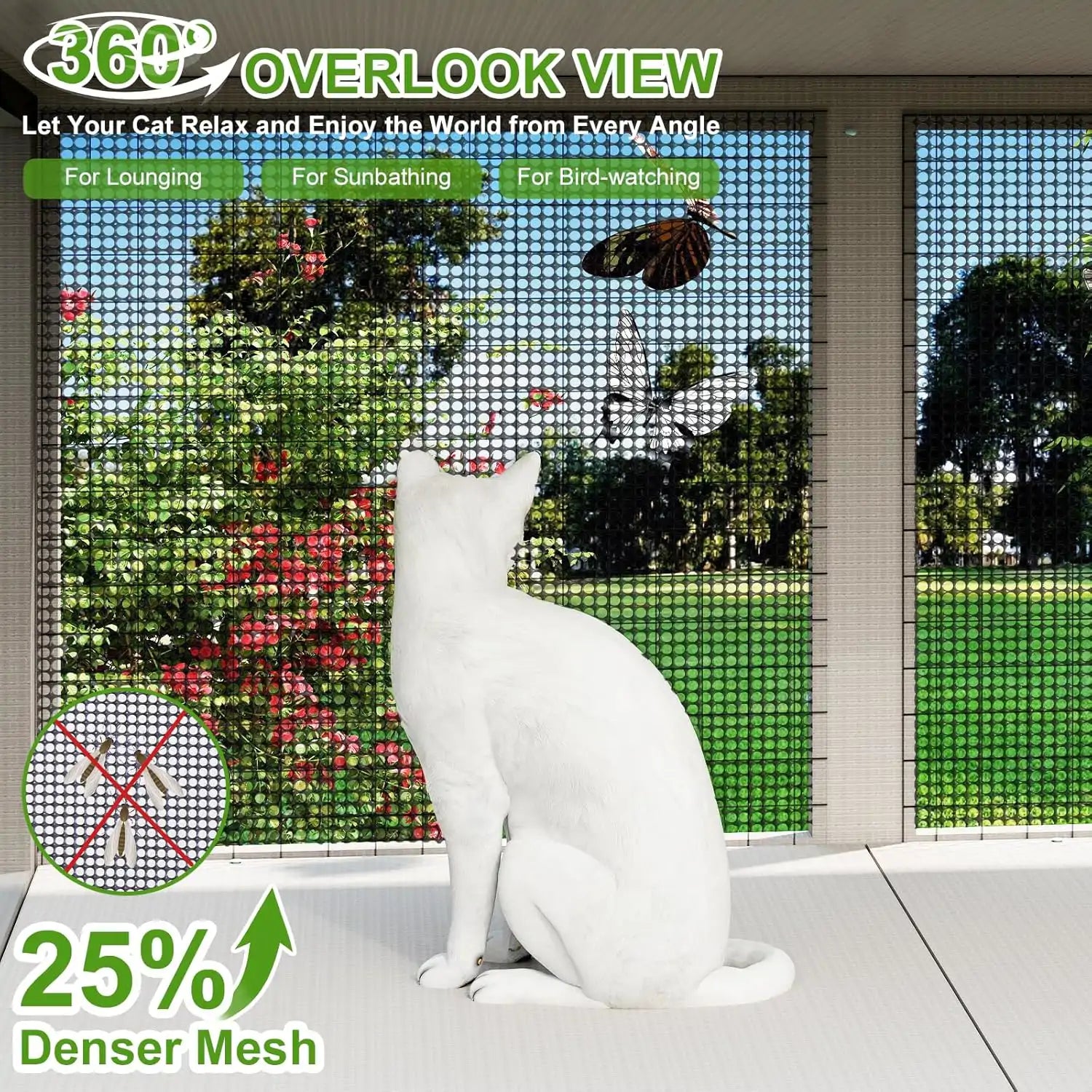 Safe and enclosed cat box attached to window frame