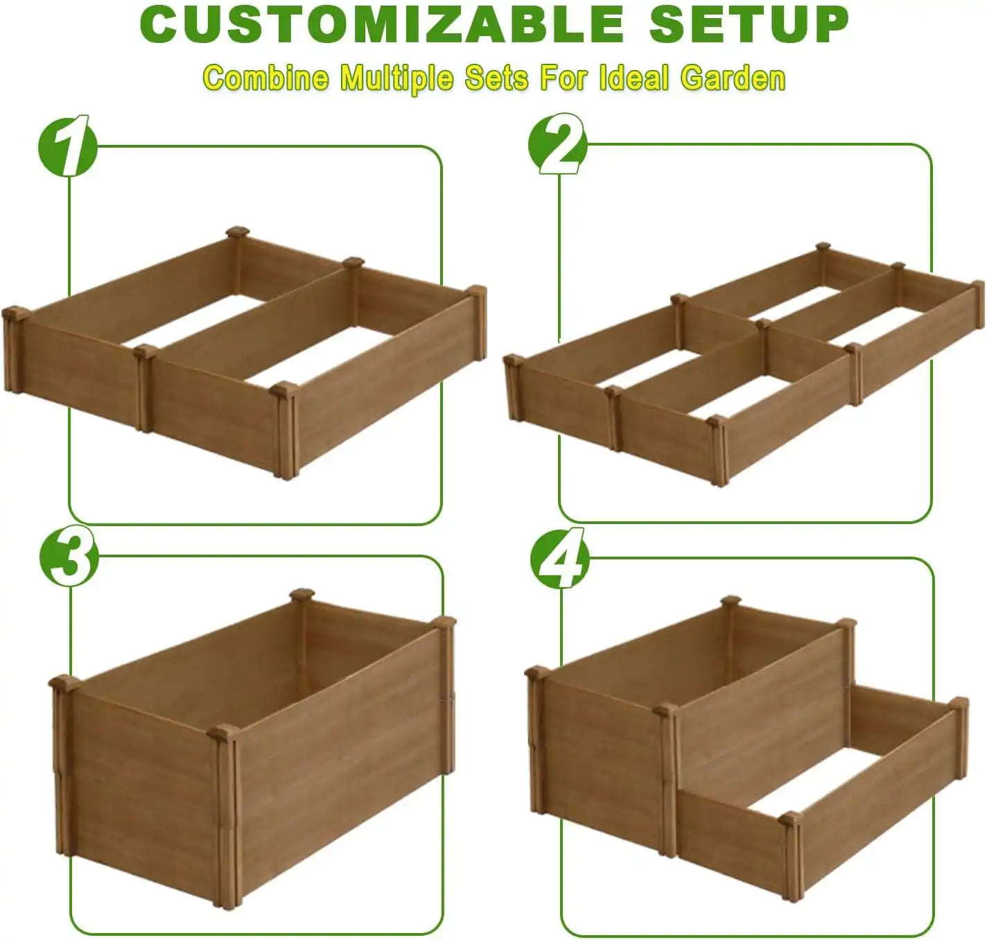 Sturdy wooden vegetable garden box for outdoor use