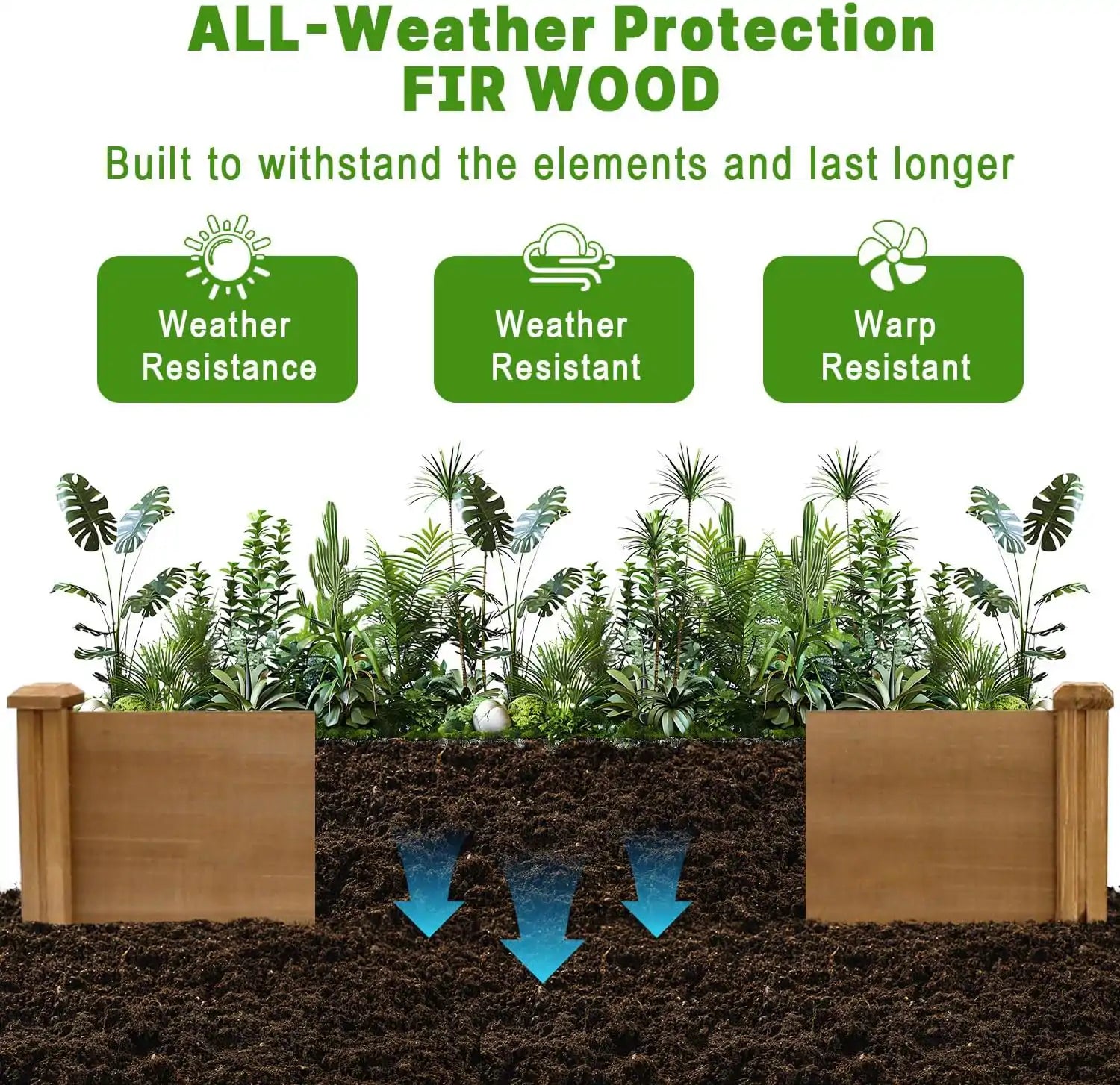 Garden bed in outdoor setting with vegetables growing