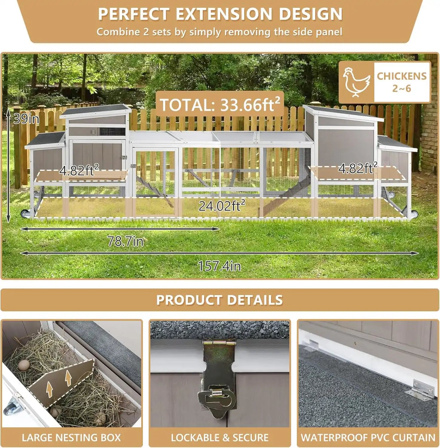 Durable fir wood construction with waterproof roof