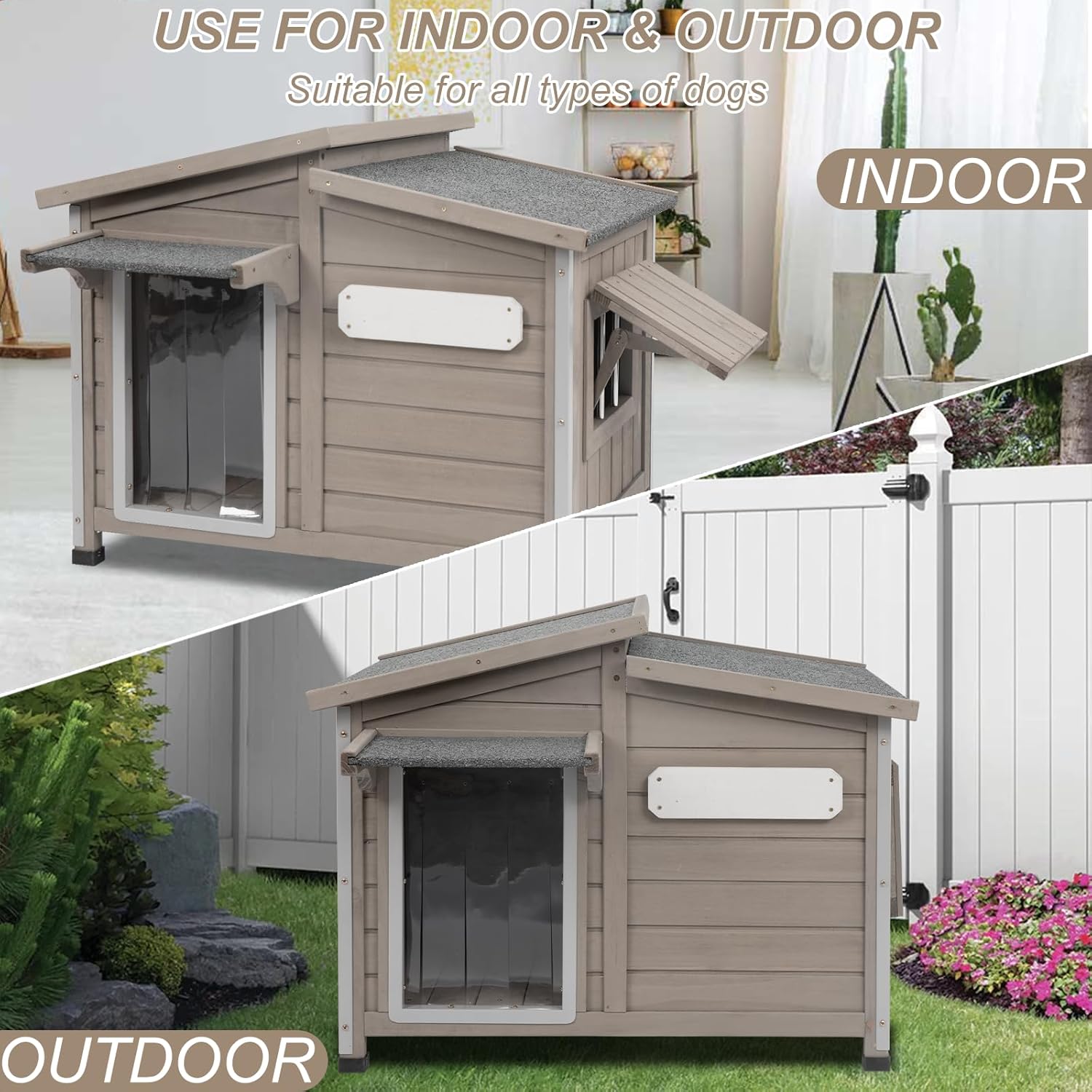 PET69 durable dog house placed in garden or backyard