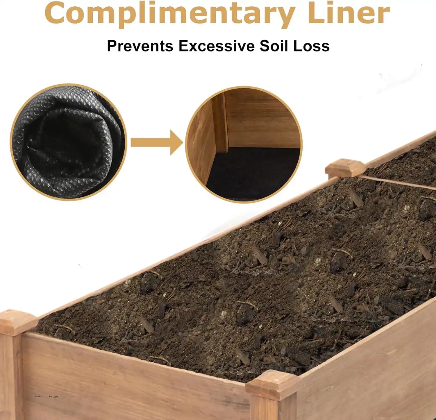 Assembly-ready wooden raised bed planter on grass