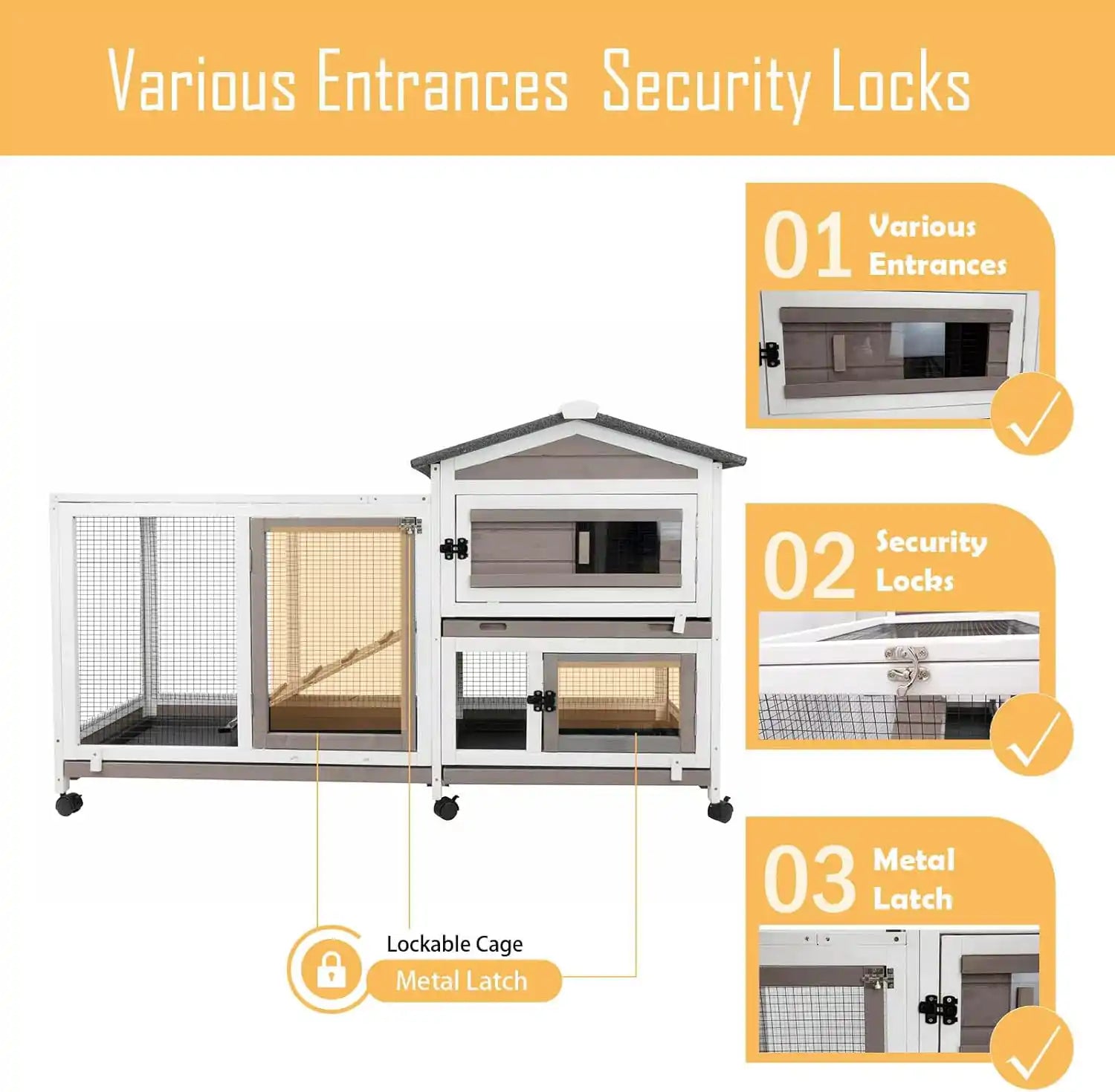 Hutch with wheels and brake system for mobility and stability