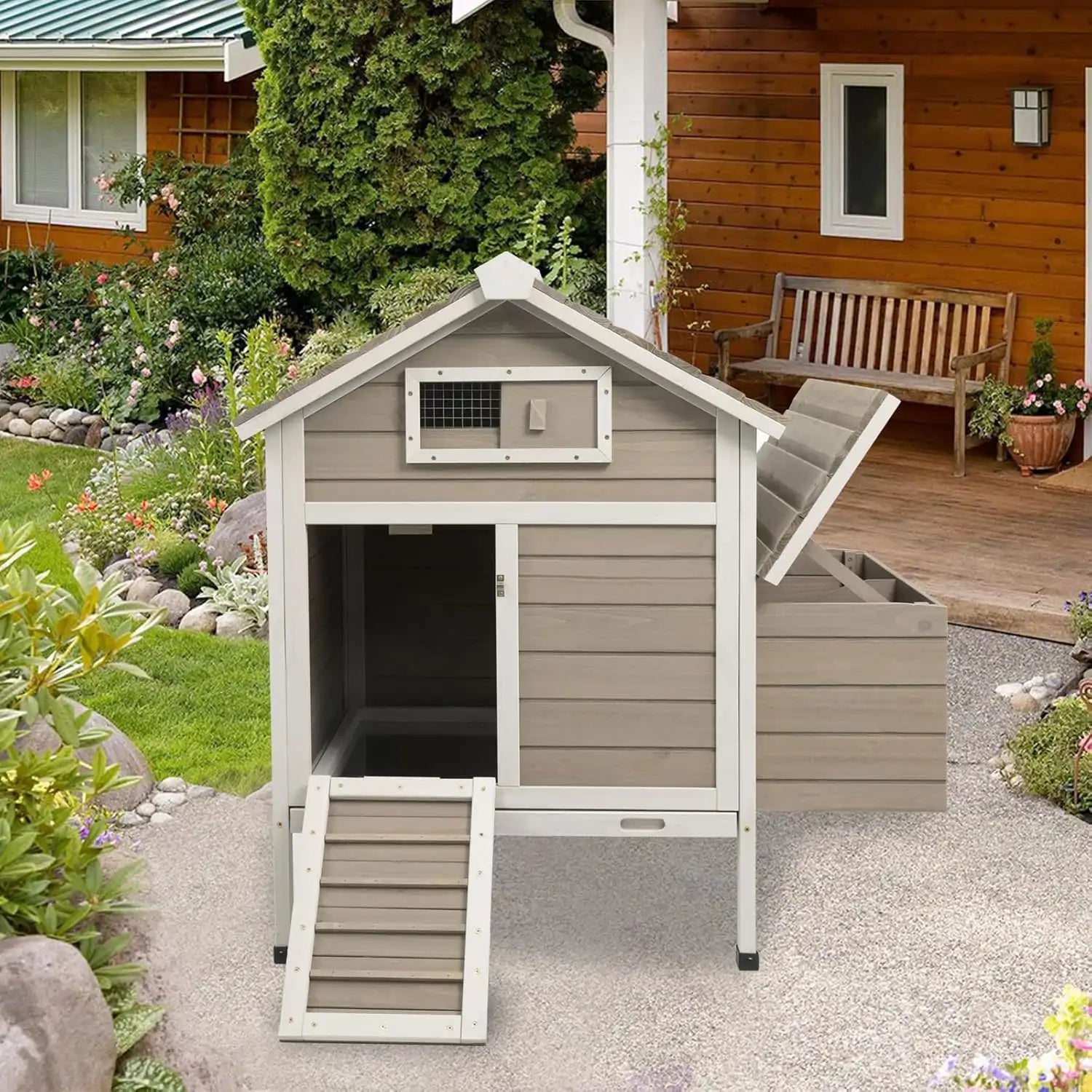 Pull-out tray system for easy coop cleaning