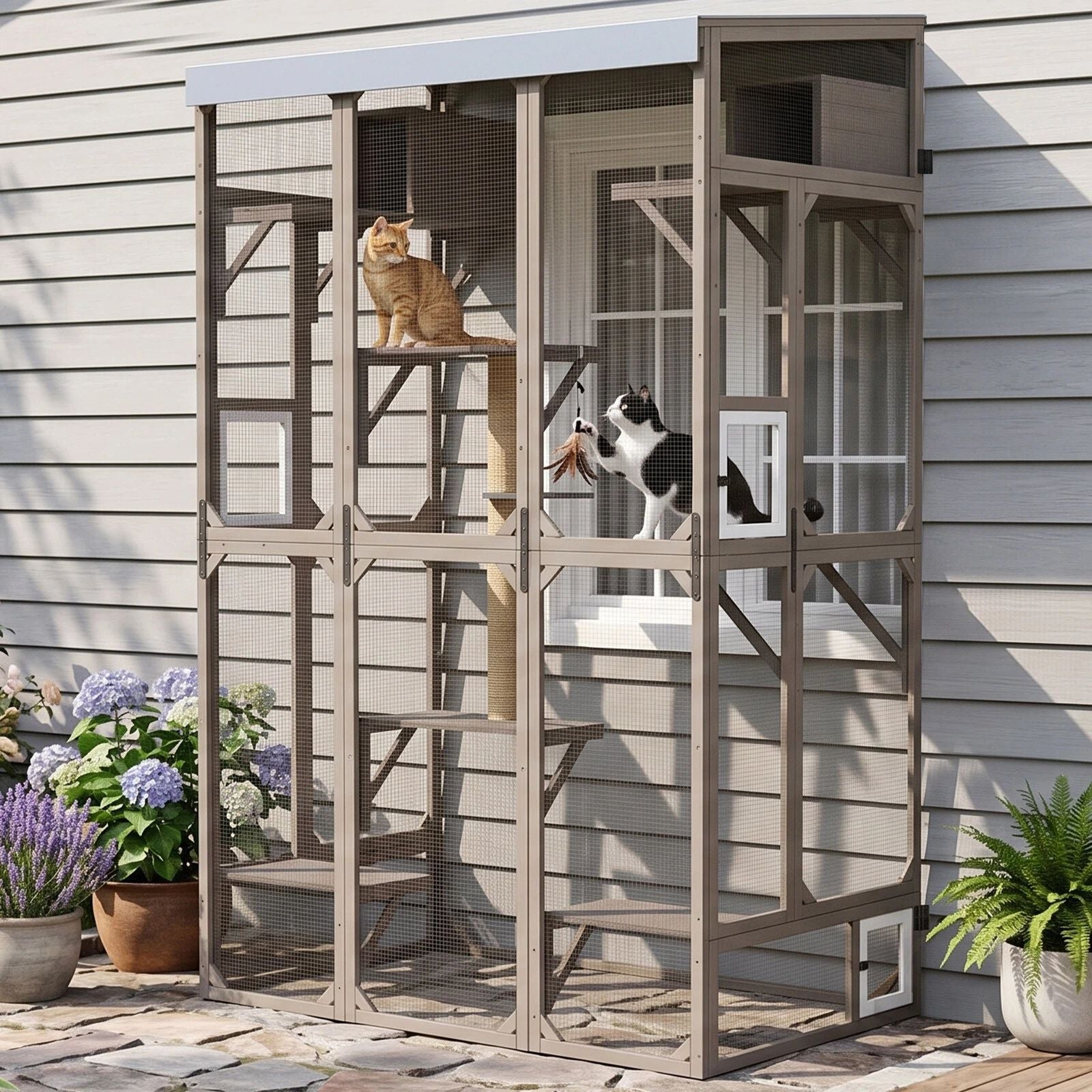 Cat Window Catio-Expandable Outdoor Living Space for Multi-Cat Homes-PET94
