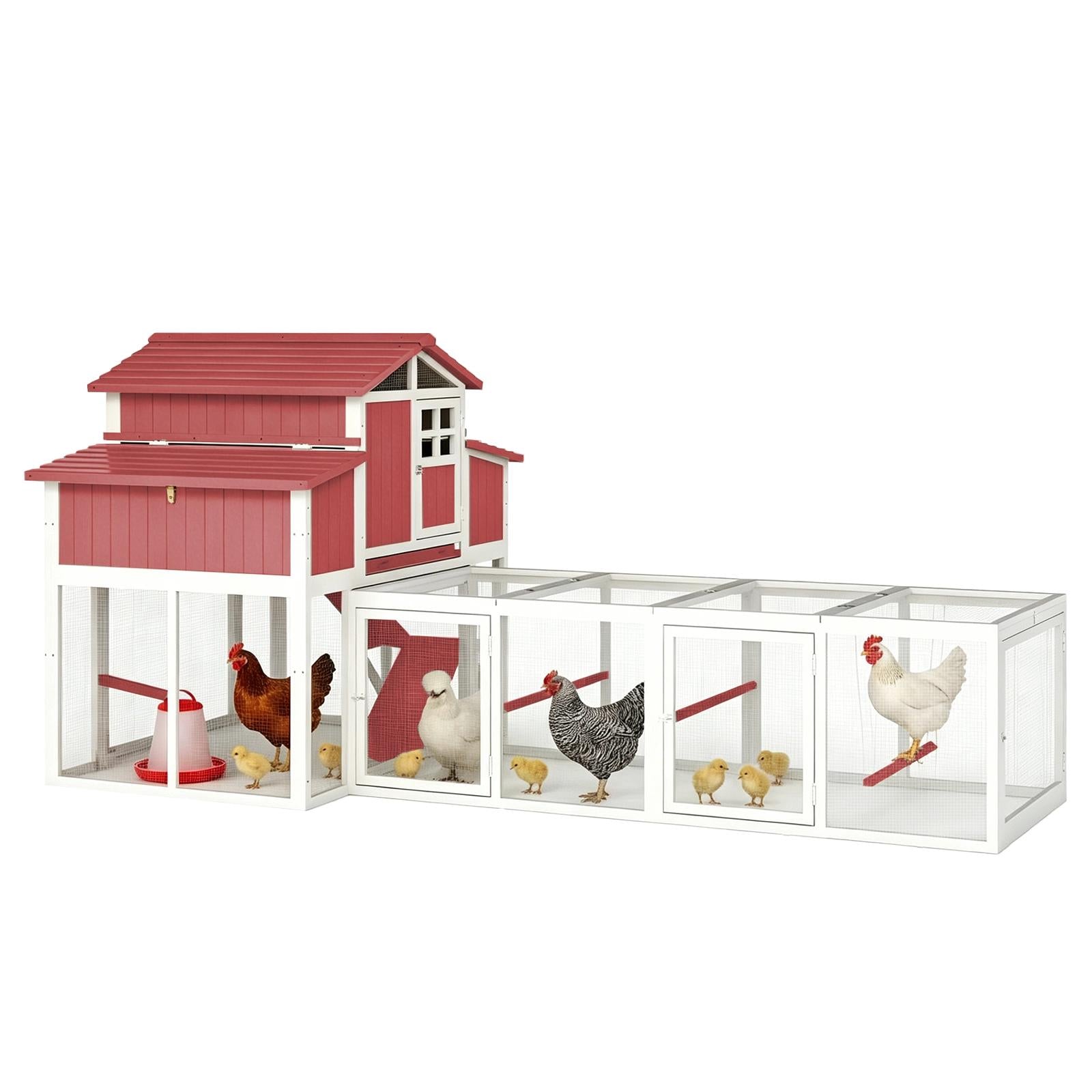Large Expandable Chicken Coop – Predator-Proof Modular Hen House with Run (PET85 + PET88 Extensions)