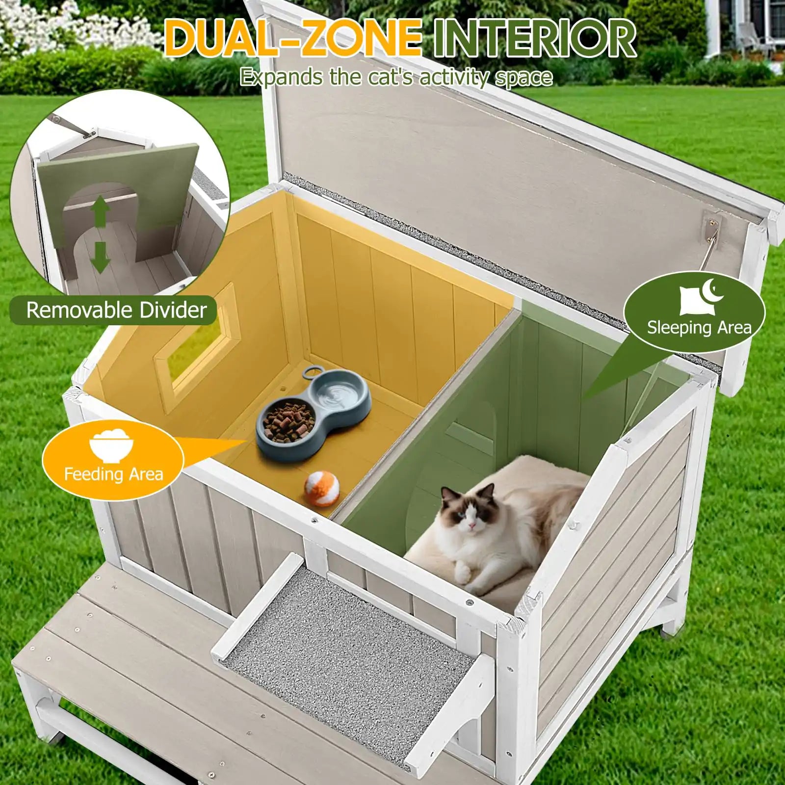 Small animal wooden house with waterproof asphalt roof