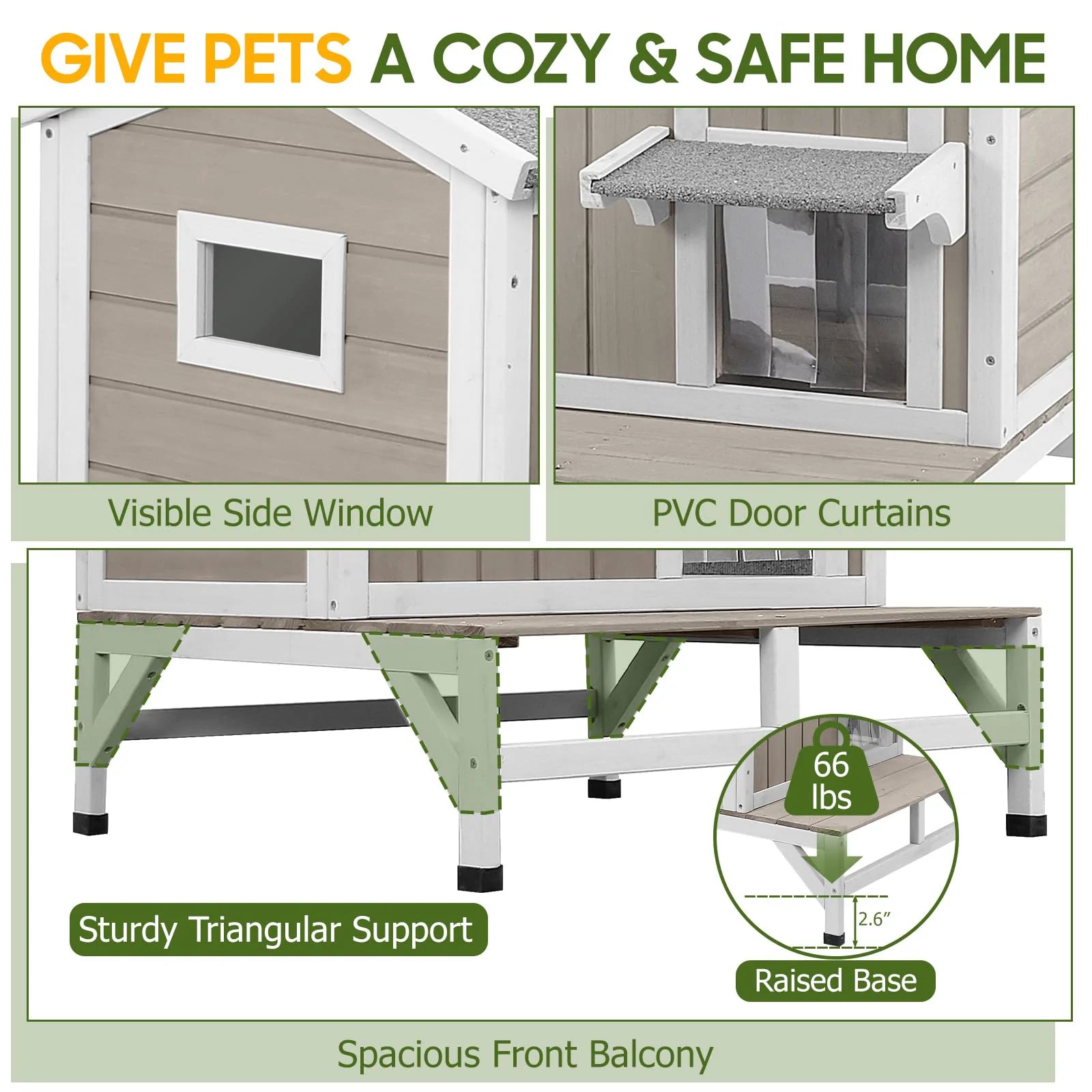 Weatherproof cat shelter for feral and stray cats