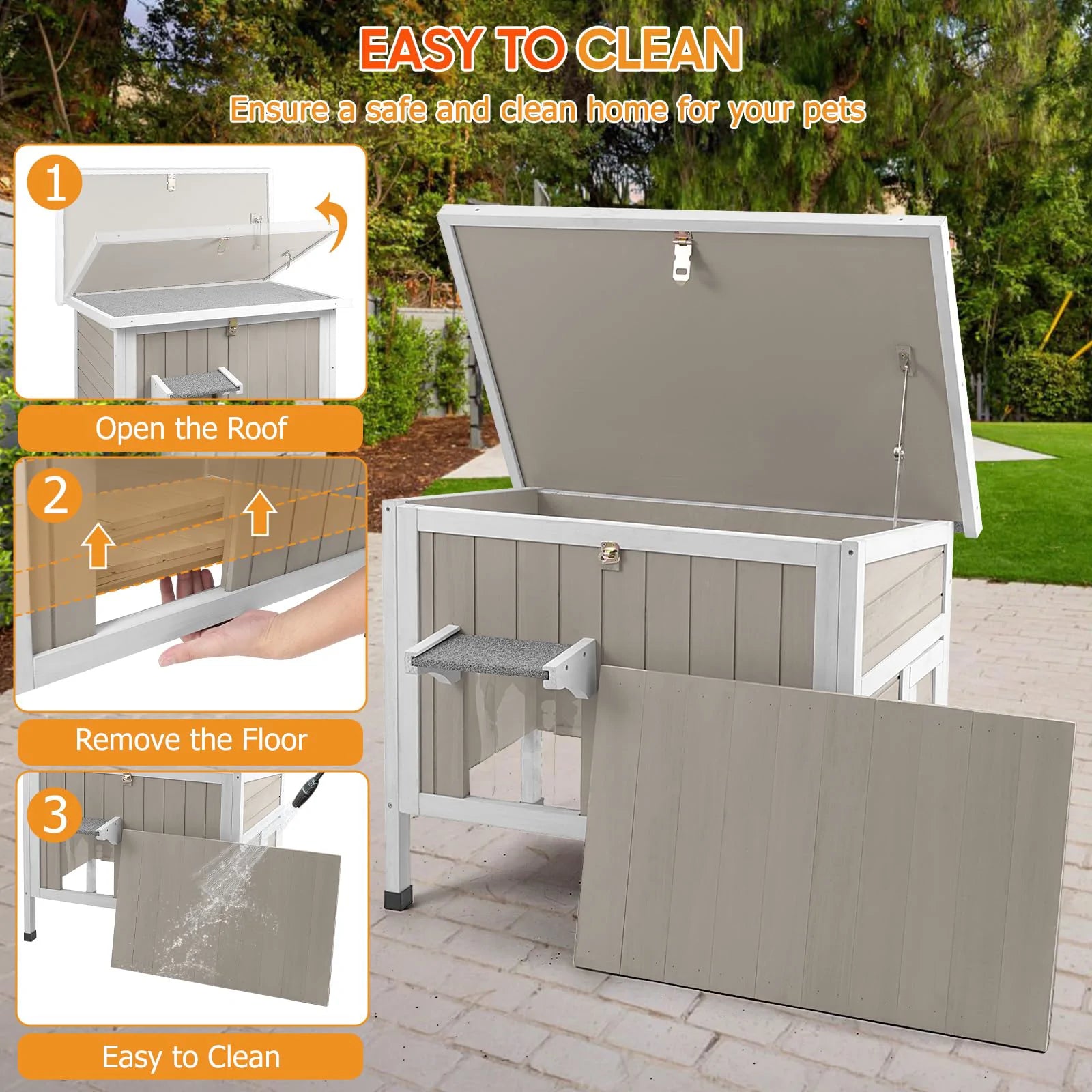 Outdoor pet house for cats with foam insulation