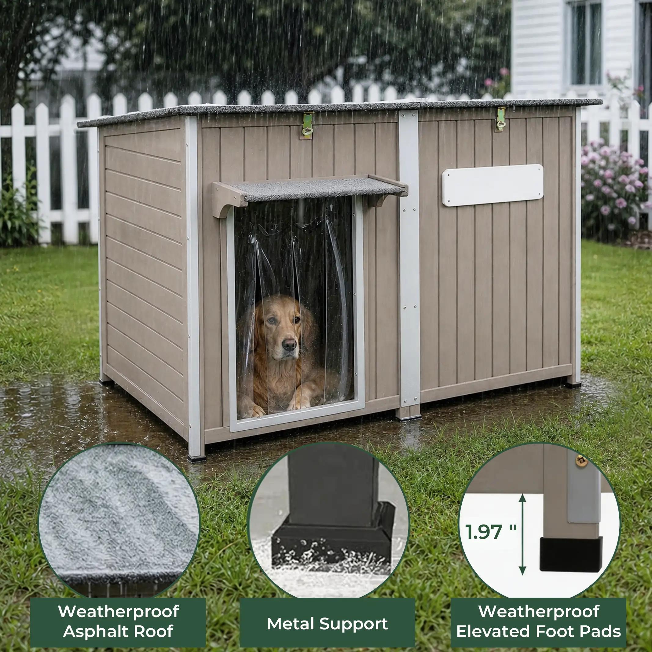 XL Dog House (55"L)- Chew-Proof Metal & Weatherproof- 220lbs Capacity - PET49