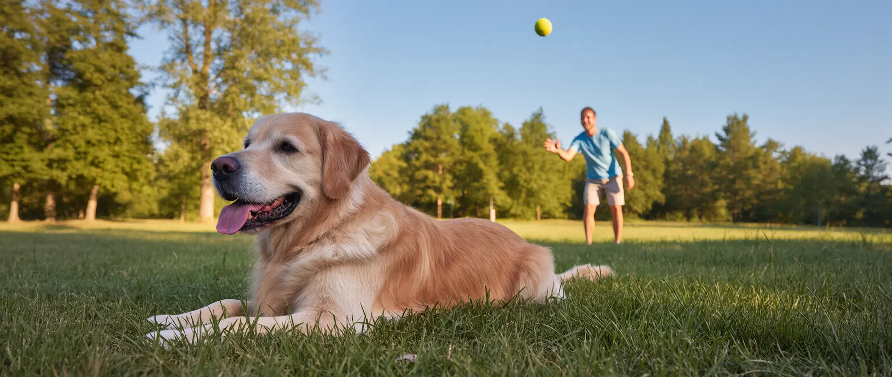 Large breed dog enjoying the outdoors in a spacious yard