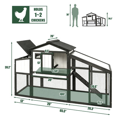Modular Small Chicken Coop with Run for 2–3 Chickens - PET06