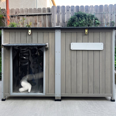 XL Dog House (55"L)- Chew-Proof Metal & Weatherproof-  220lbs Capacity - PET49