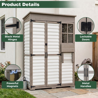 Extra Large (70.5 ″ Tall) Outdoor Storage Cabinet with Fold-Out Work Table-GF38