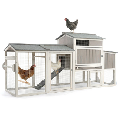 Small Chicken Coop with Run & Swing for 2–3 Chickens-Sloped Roof
