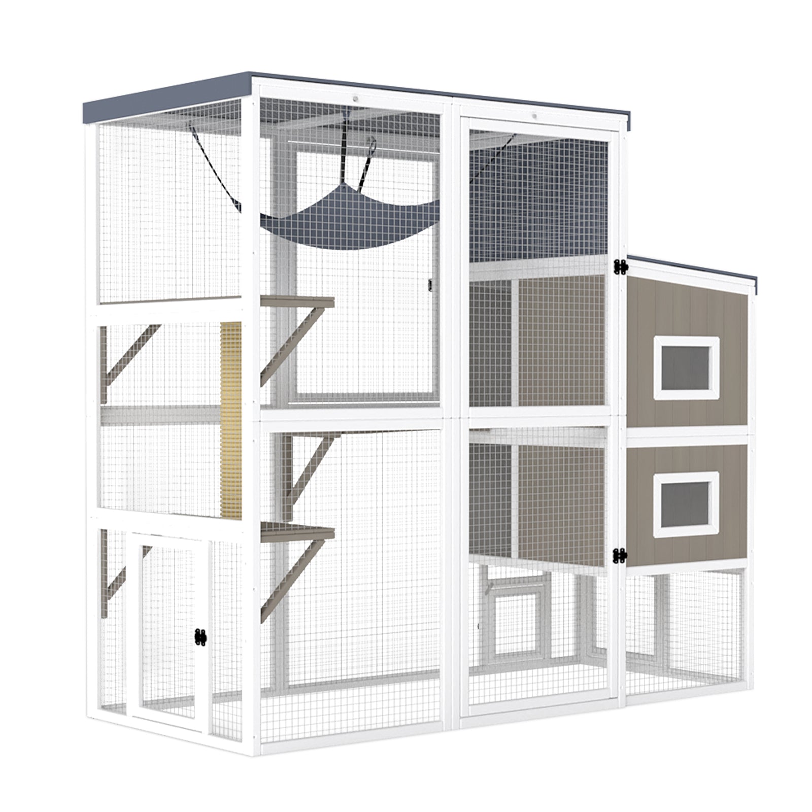 Large Walk-in Catio with Cat House Multi-Level Outdoor-PET93