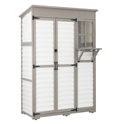 Extra Large (70.5 ″ Tall) Outdoor Storage Cabinet with Fold-Out Work Table-GF38