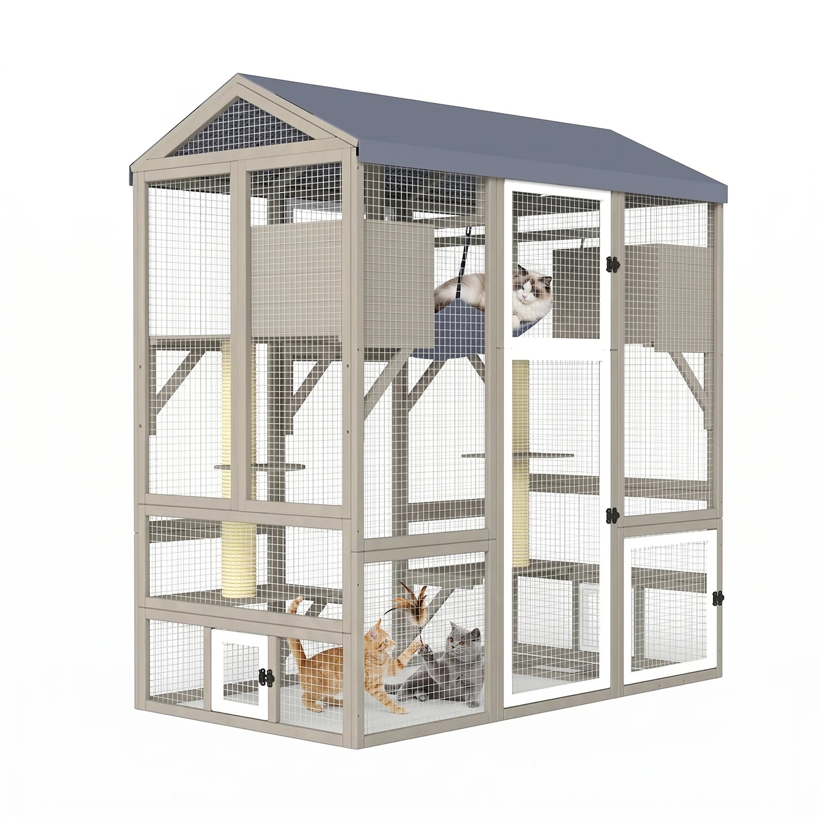 4-Story Large Catio Outdoor Enclosure with Waterproof Roof-PET90