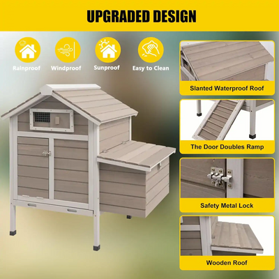 36″ Raised Hen House with Removable Tray-PET26