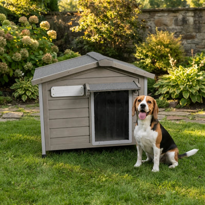 Small Dog House (30.1"L)Metal-Reinforced Chew-Proof Rainproof - PET46