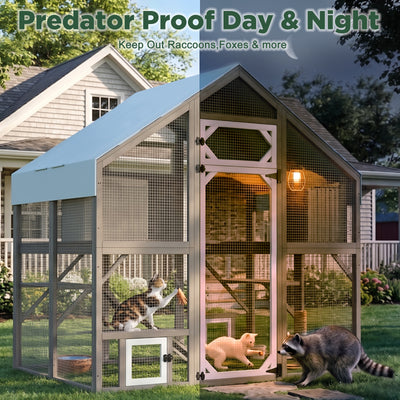 Large Walk-in Catio with 2 Rest Rooms & Multi-Platforms  - PET03