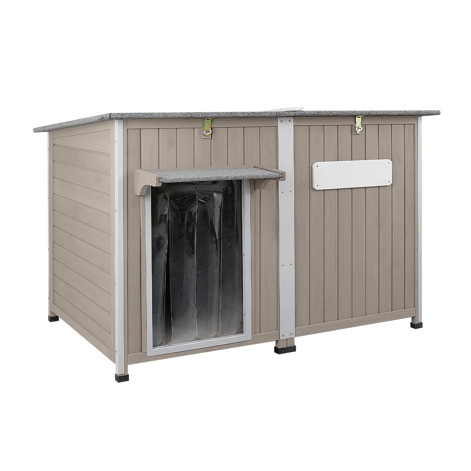 55" XL Wooden Outdoor Dog Shelter for Large Dogs Up to 220lbs-PET49