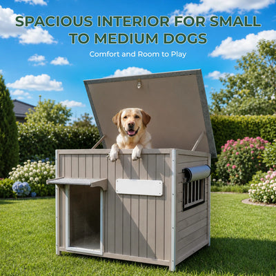 Large Dog House (43.3"L) - Metal Chew-Proof, 180lbs Capacity - PET48