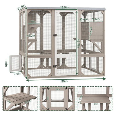Medium Walk-In  Catio Enclosure with Window Access-PET78