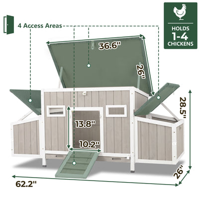 Medium Chicken Coop with Nesting Boxes for 3-5 Chickens - PET84
