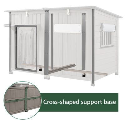 x-large dog house with cross-shaped support base