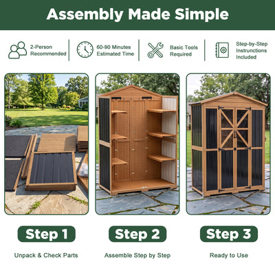 Extra Large (72.24 ″ Tall) Outdoor Storage Cabinet with Adjustable Shelves & Anti-Tip Kit - GF42