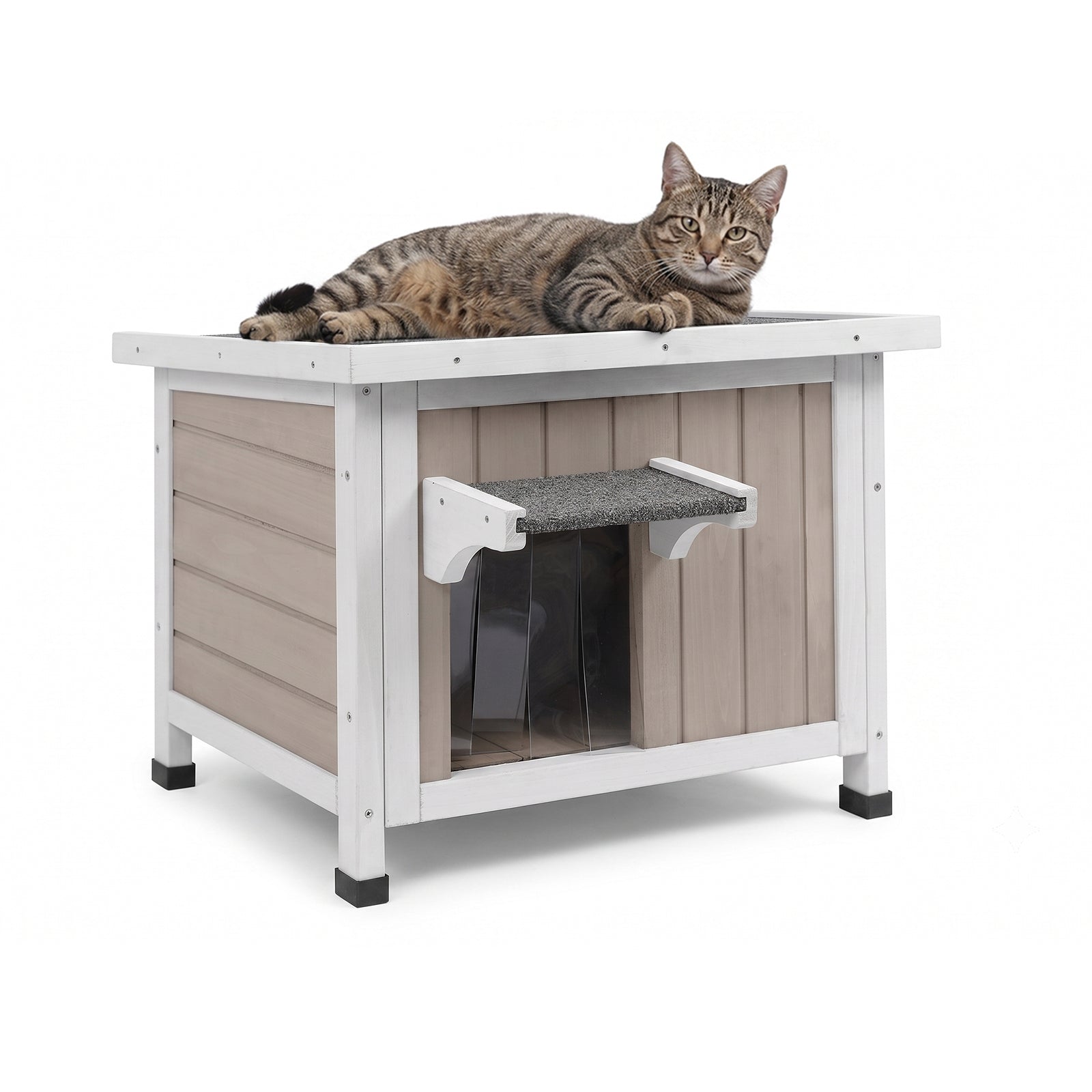 Outdoor Cat House Weatherproof & Feral Shelter Elevated