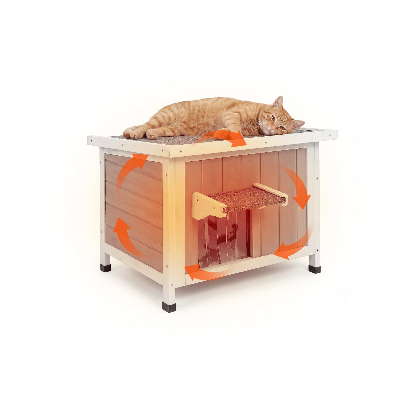 PETSCOSSET Insulated Cat House, Outdoor Small Feral Cat Shelter