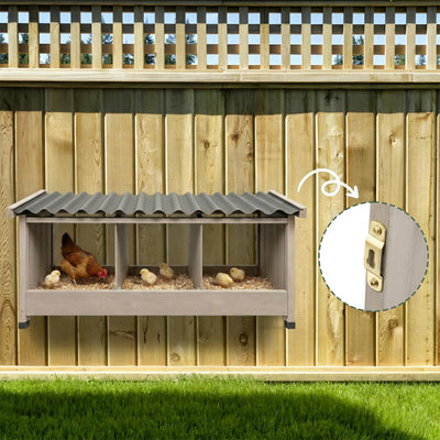 Triple Chicken Nesting Box with PVC Roof - PET56