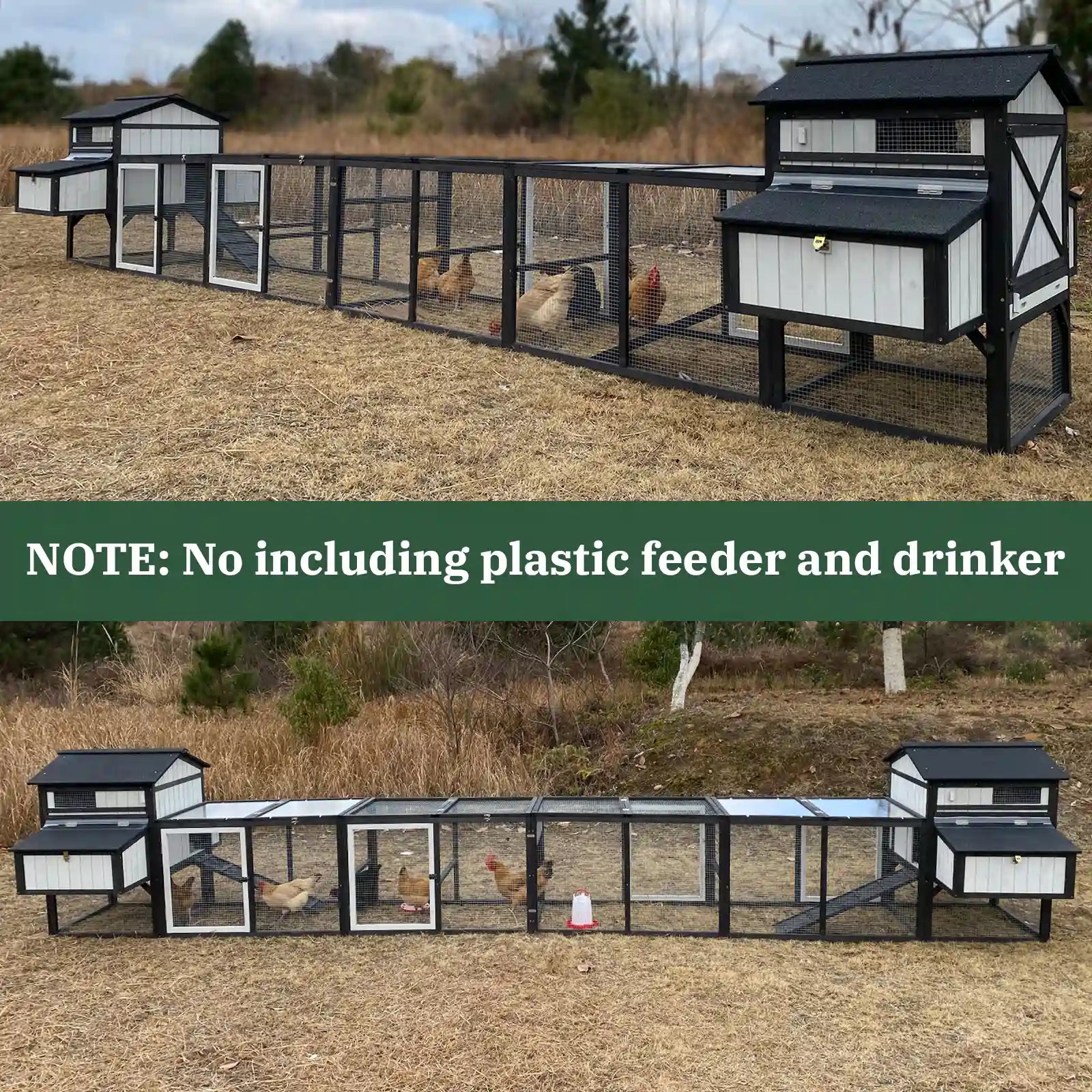 Large chicken coop with run for 4–12 chickens, includes 4 nesting boxes - PET27