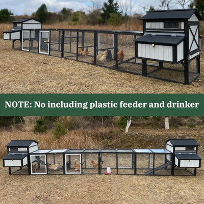 Large chicken coop with run for 4–12 chickens, includes 4 nesting boxes - PET27