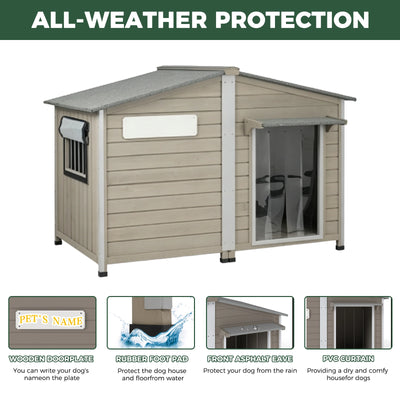 XL Dog House (55.1"L) - Chew-Proof Metal & Waterproof - PET57