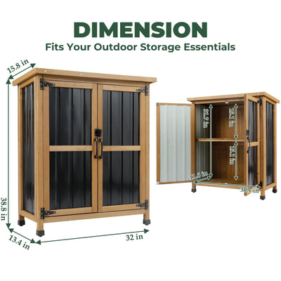 38.8″L Outdoor Storage Shed, Garden Storage Cabinet-GF31