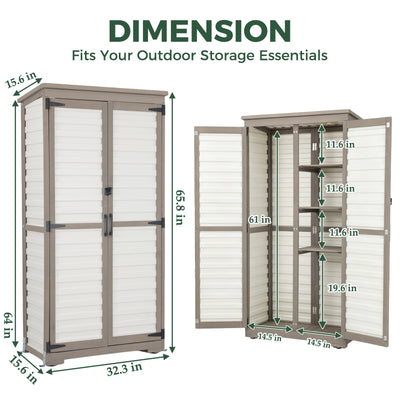 Indoor & Outdoor Waterproof Storage Cabinet with Shelves -GF32