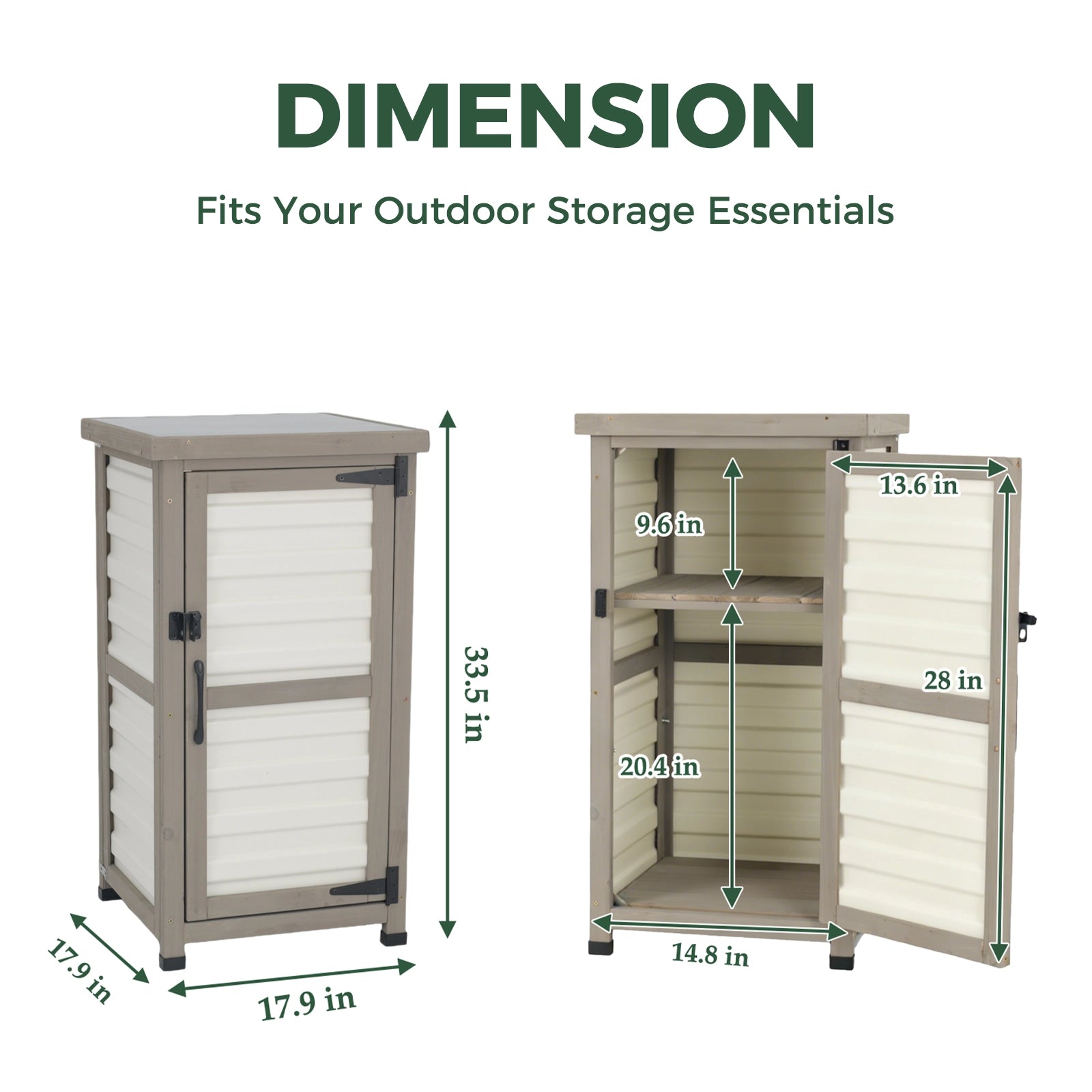 Outdoor Waterproof Storage Cabinet with Metal Top & Adjustable Shelves-GF35