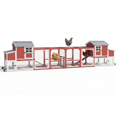 Medium Chicken Coop with Run for 4-8 Chickens Expandable to Large Coop