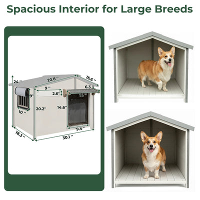 Small Dog House (30.1"L)Metal-Reinforced Chew-Proof Rainproof - PET46