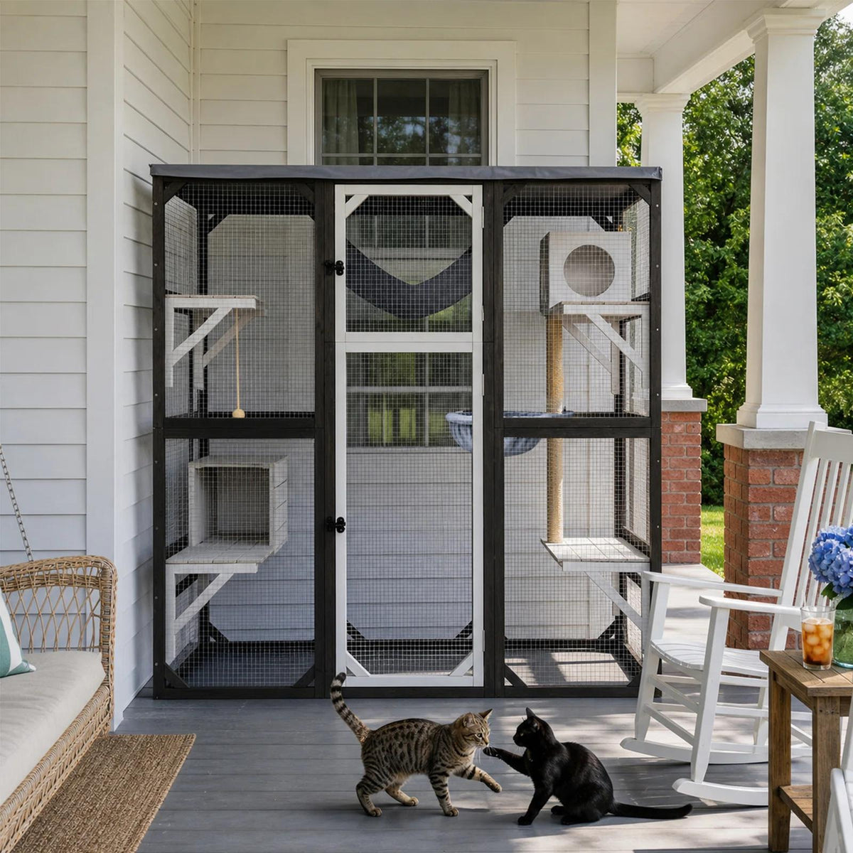 Large Walk-in Catio Enclosure with Window Access, Tall 4-Story- PET97