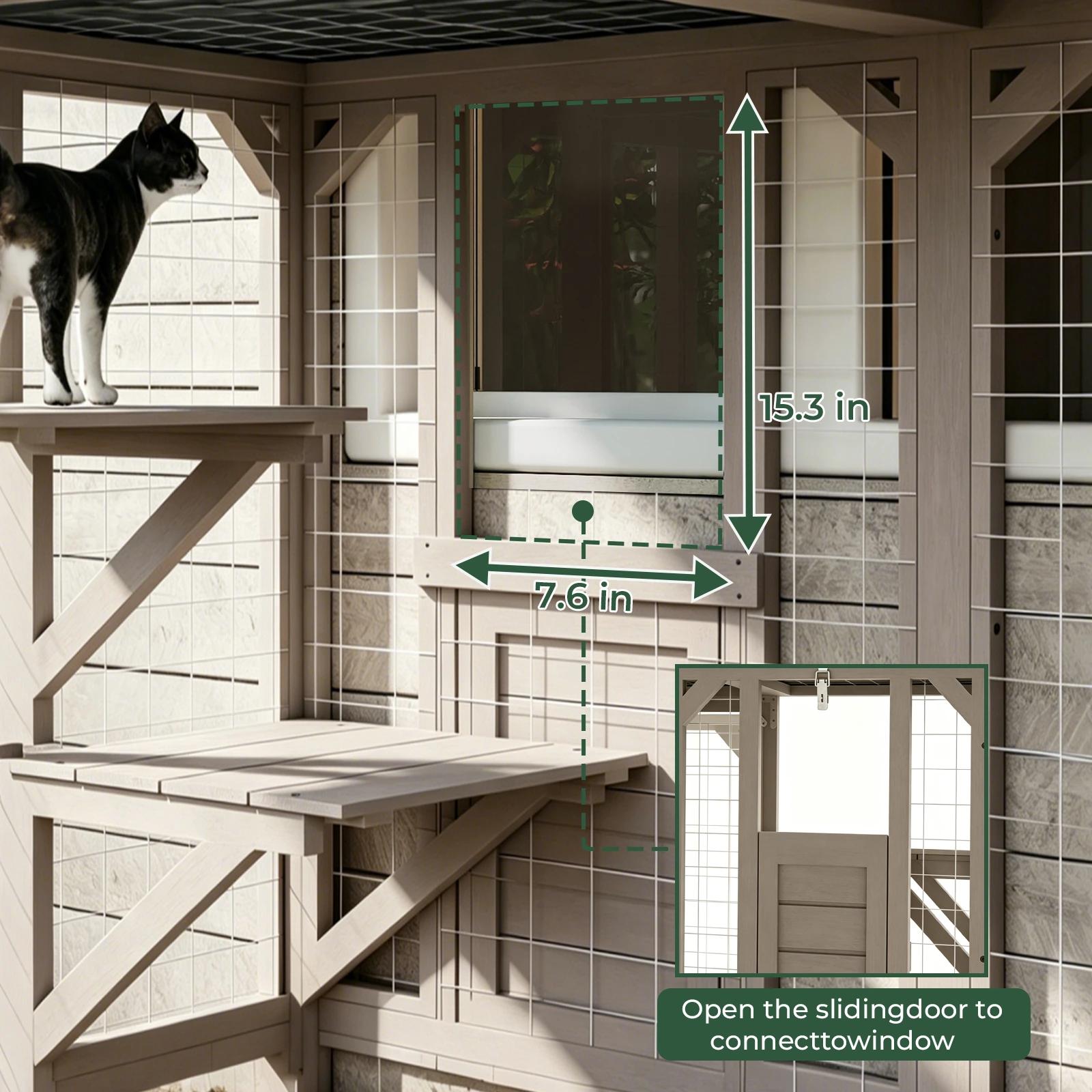 Medium Walk-In  Catio Enclosure with Window Access-PET78