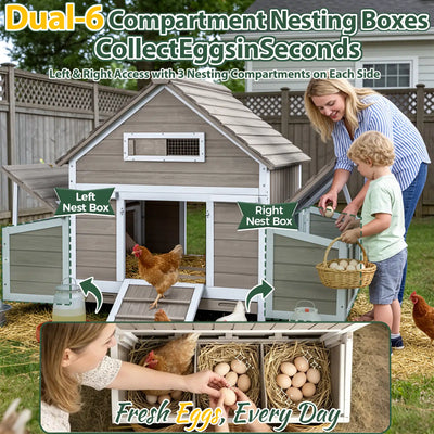 Large Expandable Chicken Coop – Modular Predator-Proof Hen House with Run &amp; Nesting Boxes (PET86 + PET88 Extensions)