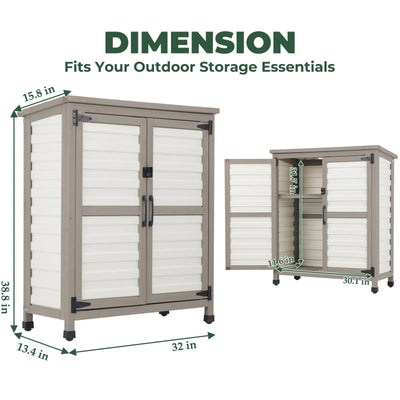38.8″L Outdoor Storage Shed, Garden Storage Cabinet-GF31